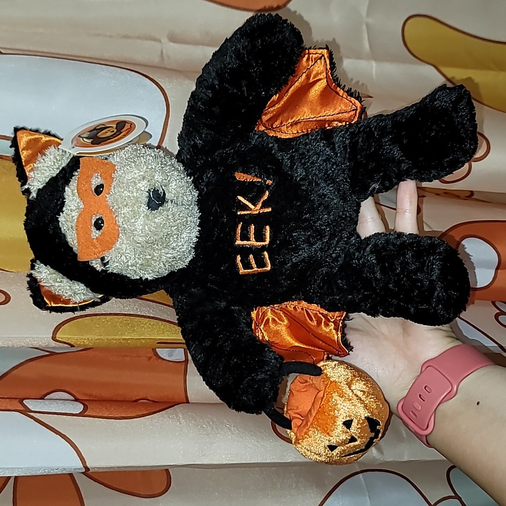 Eek Starbucks Barista Bear in Halloween costume 2003 Bat pumpkin 🎃🐻